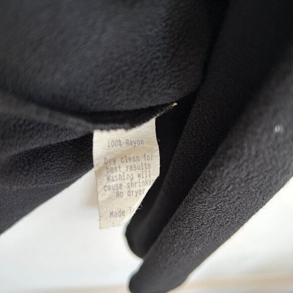 Vtg Niche Nilgun Derman Jacket Crepe Button Up Pinch Black White Trim - Picture 11 of 11